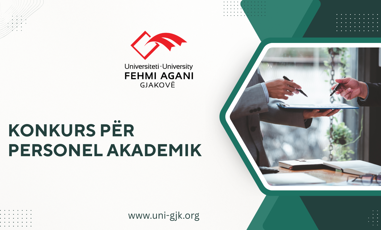 Konkurs për emërimin, riemërimin dhe avancimin e personelit akademik në fakultetet e Universitetit “Fehmi Agani” në Gjakovë